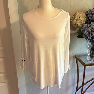 JJill white long sleeve cotton T-shirt size XL